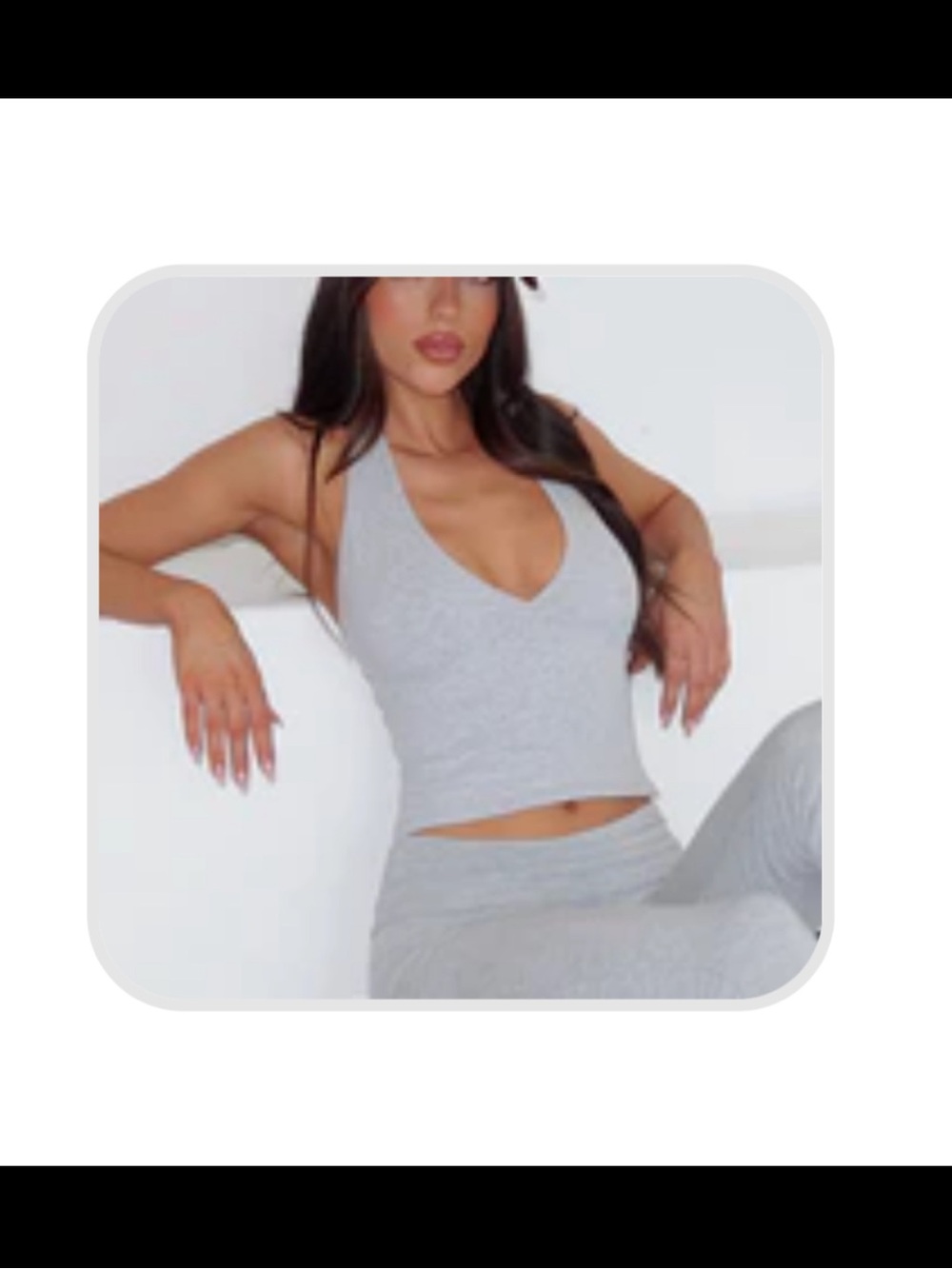 White Fox Boutique Have to Getaway Grey Halter Top